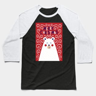 Merry Christmas Polar Bear Baseball T-Shirt